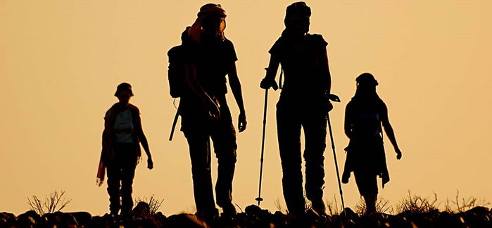 Trekking en zona desértica