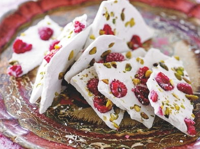 Turrón de coco con pistachos, receta paso a paso