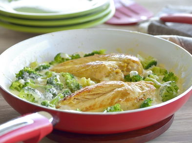Pollo Alfredo con vegetales bajo en grasas, receta paso a paso