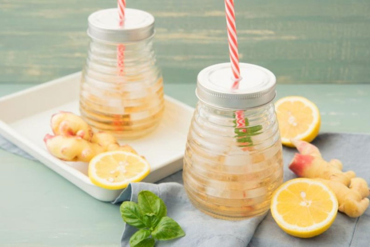 Bebida jengibre limón