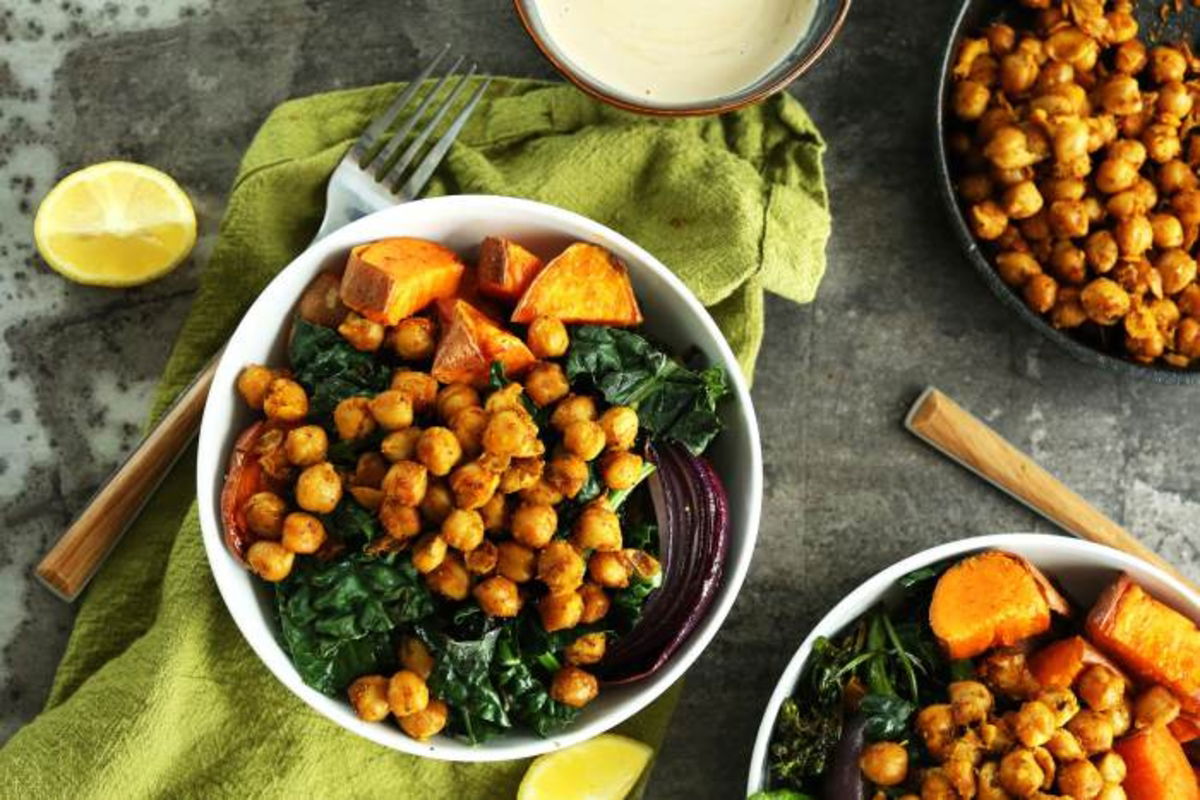 Plato de garbanzo y boniato