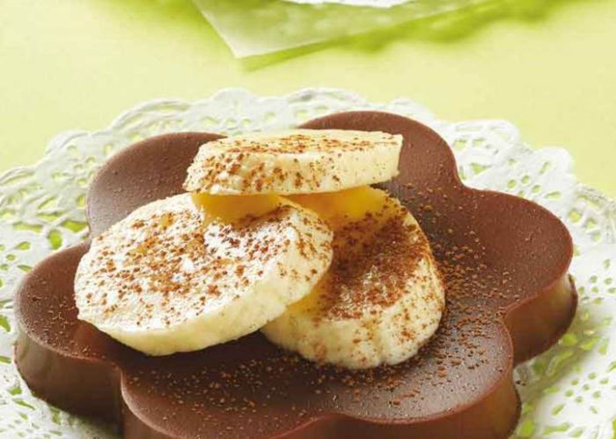 Gelatina chocoalte y plátano