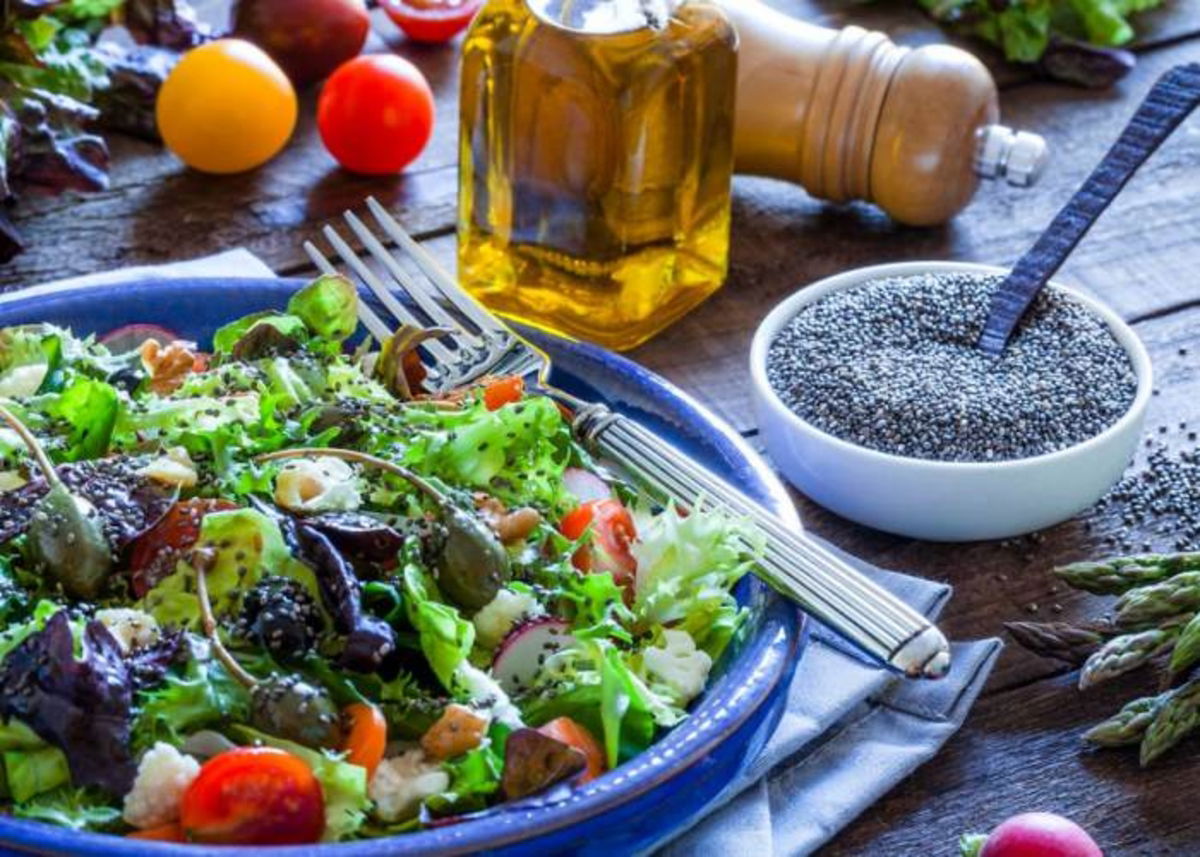 Plato ensalada con chía