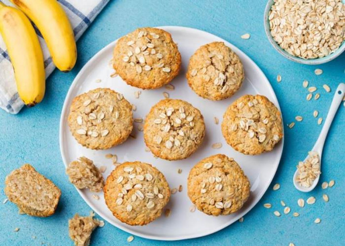 Muffins avena plátano