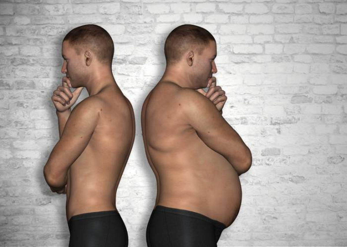 Hombre gordo y delgado