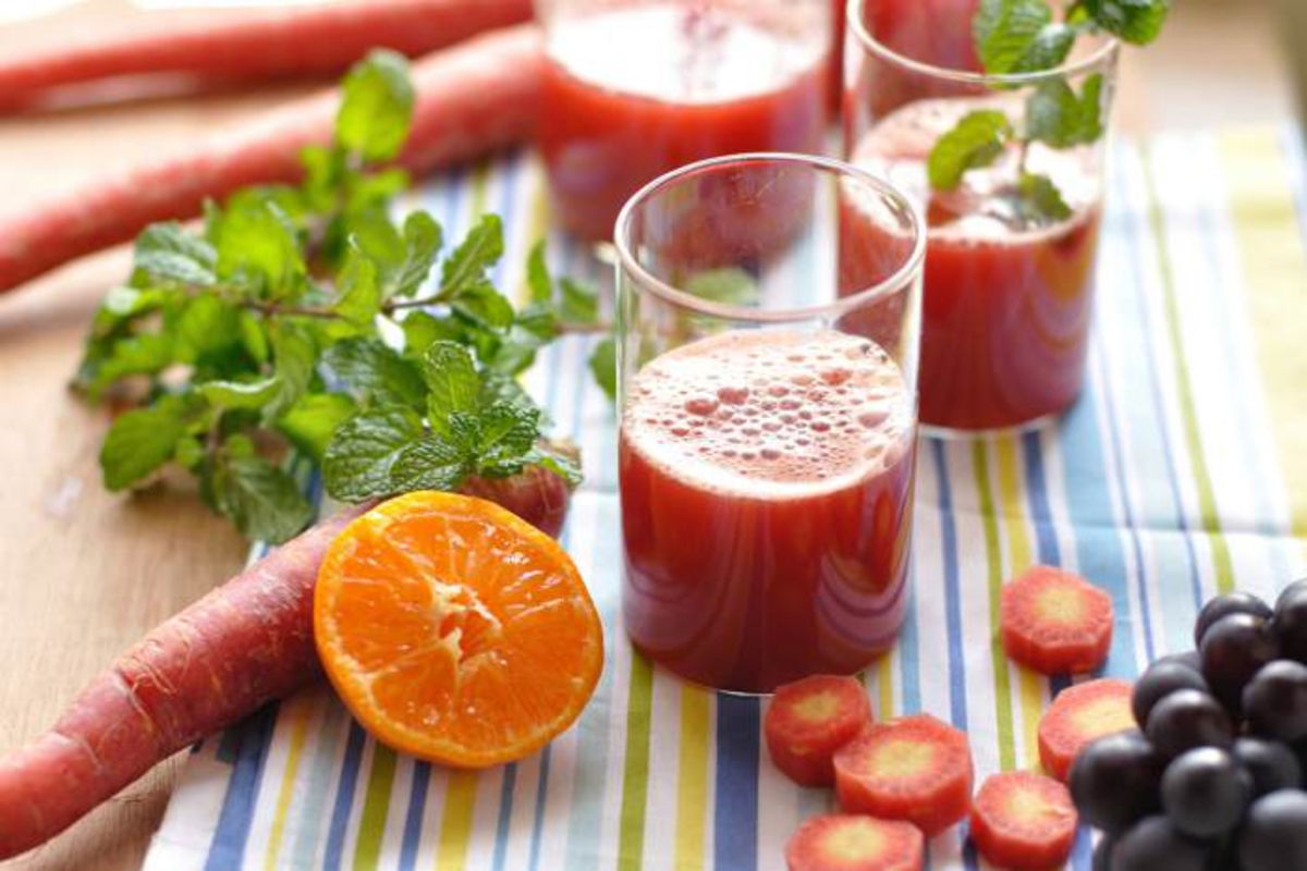 Vaso zumo con vegetales