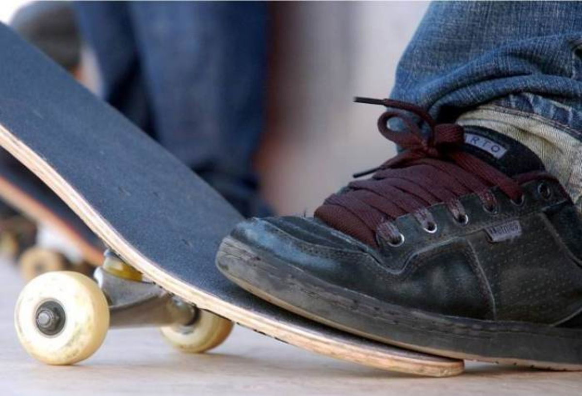 Skateboard y pie