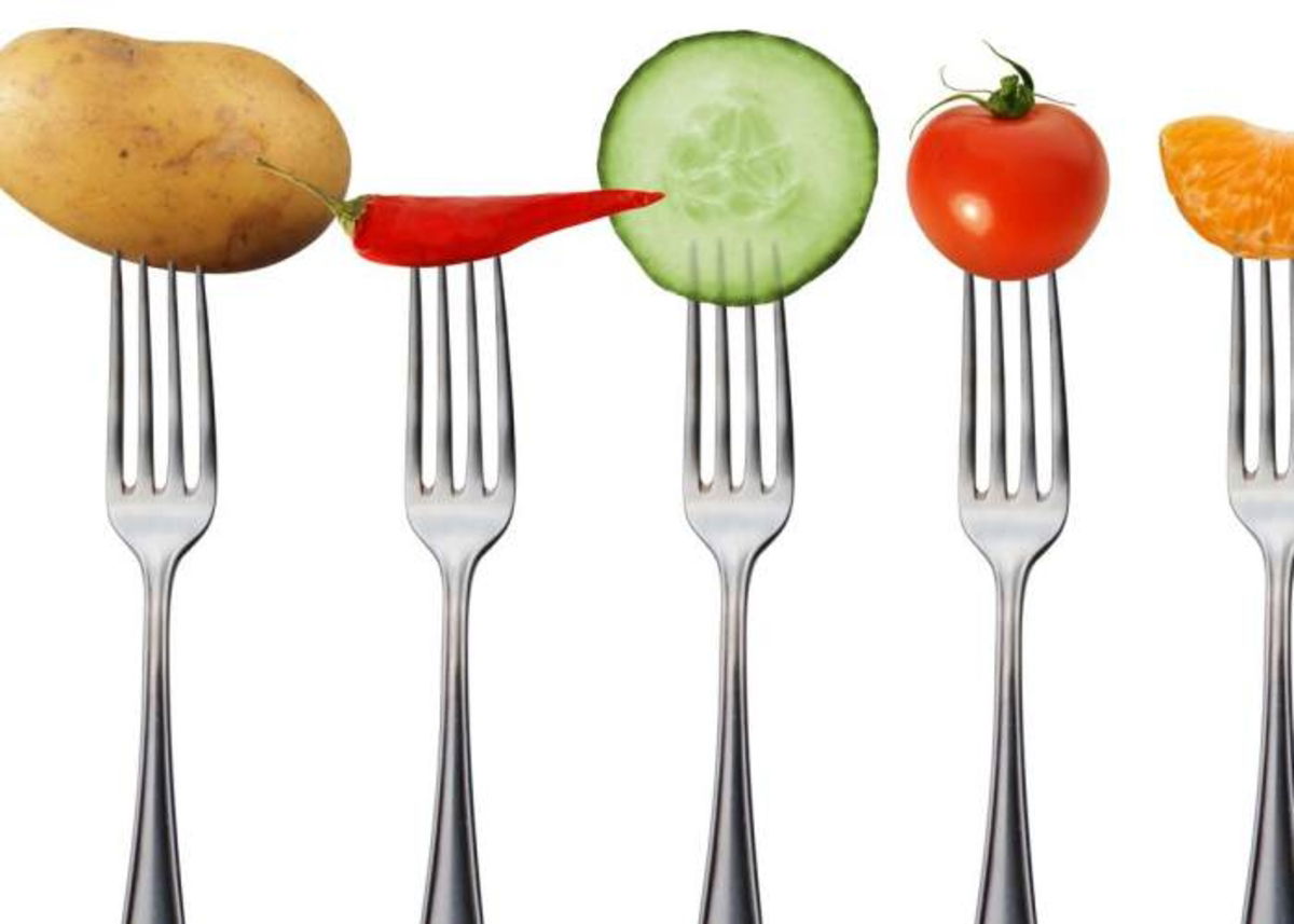 Tenedores con alimentos