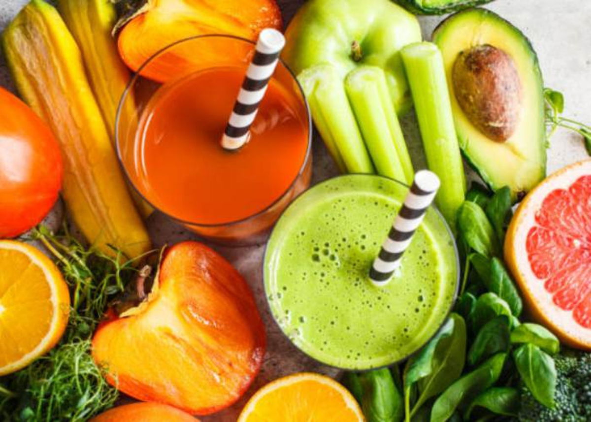 Bebidas, frutas y vegetales