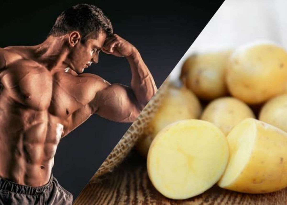 Hombre músculos patatas