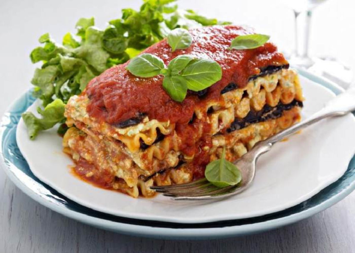 Plato con lasaña
