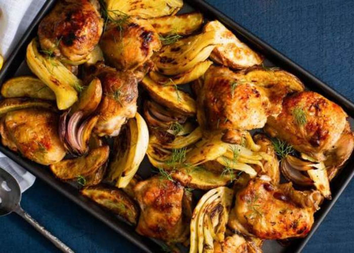 Charola pollo y manzana