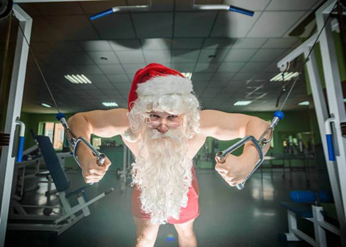 Santa haciendo ejercicio