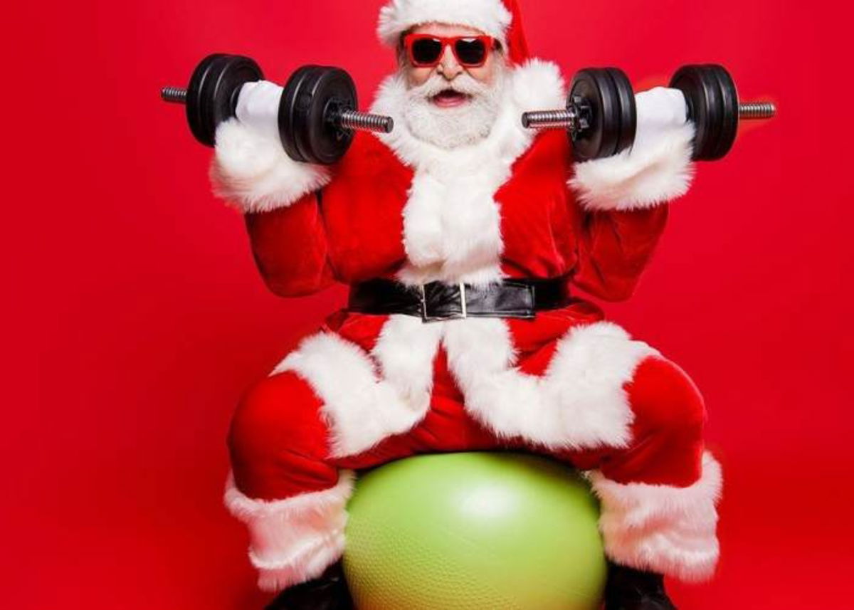 Santo con mancuernas