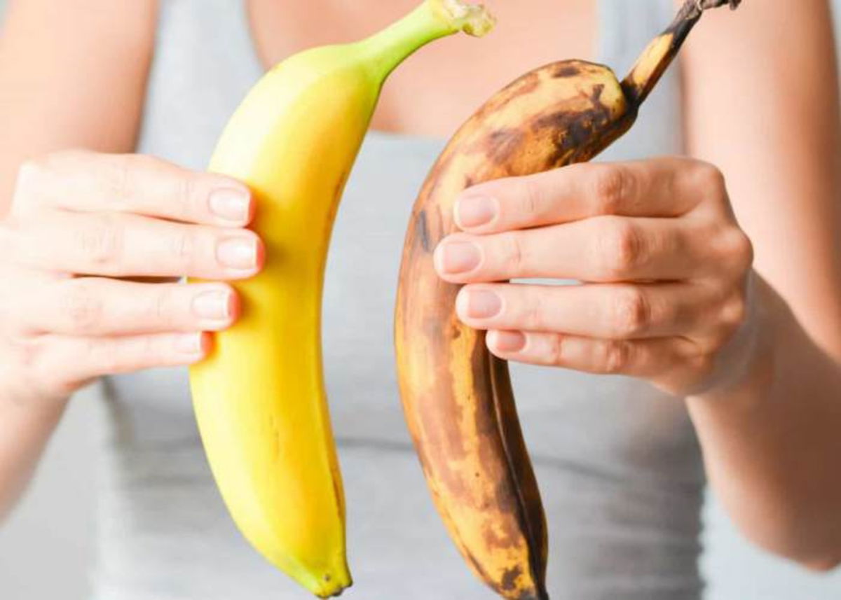 Plátano fresco y plátano maduro