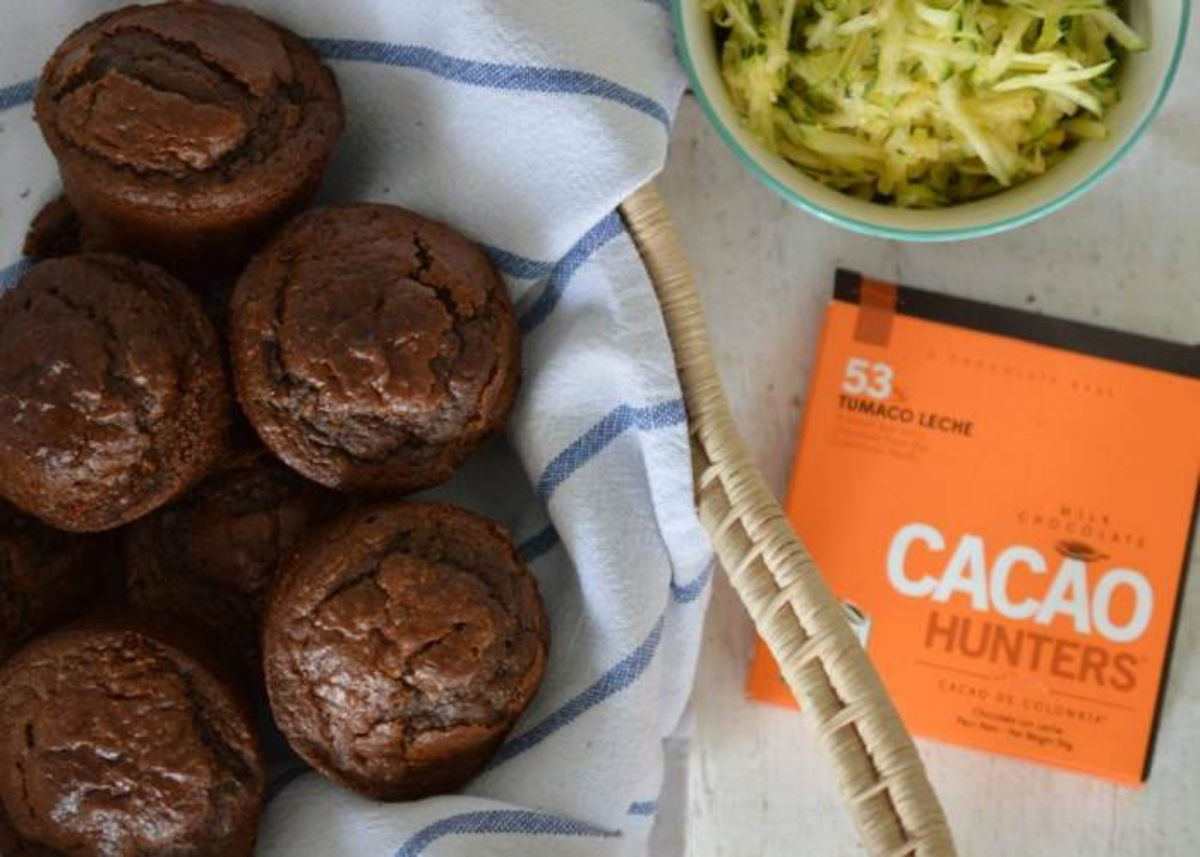 Pan, calabacín rallado y cacao