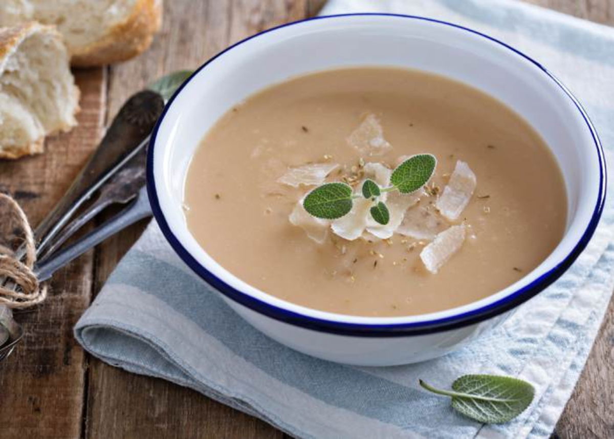 Plato con crema alubia