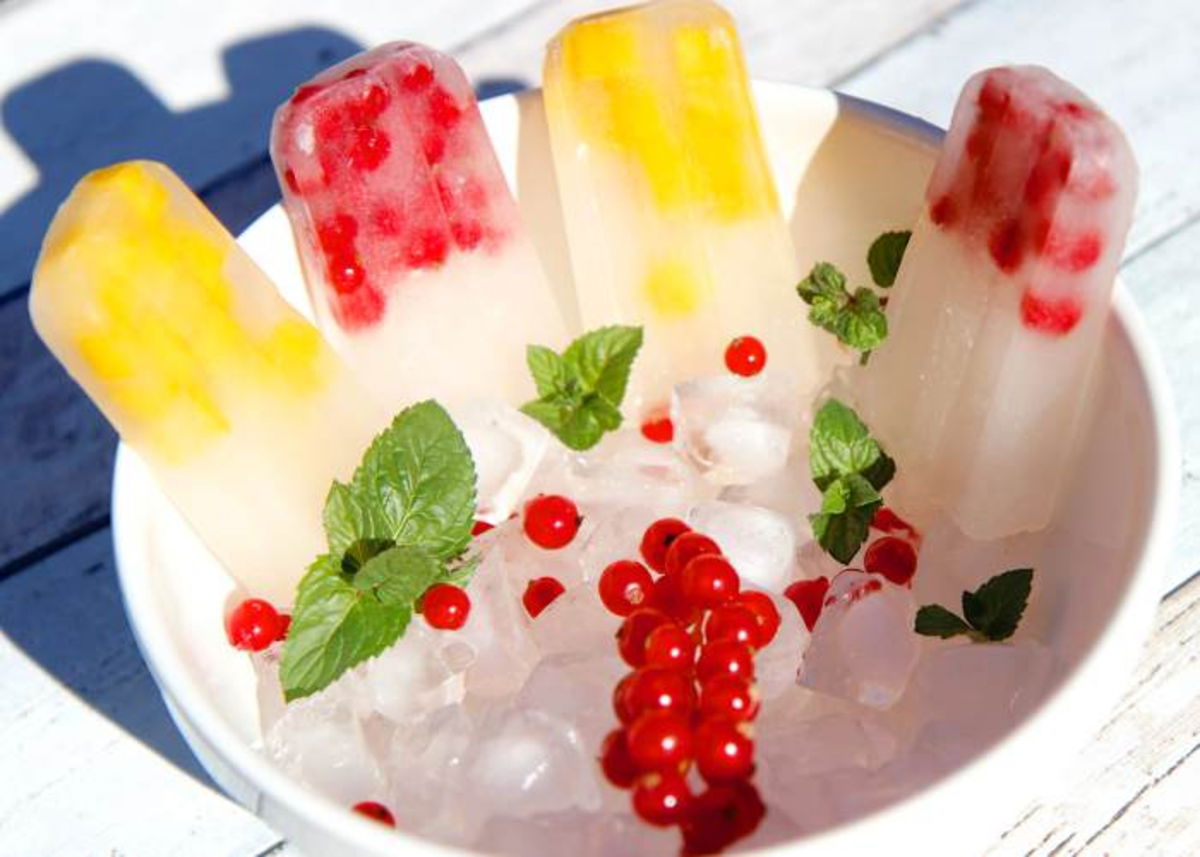 Paletas heladas con frutas