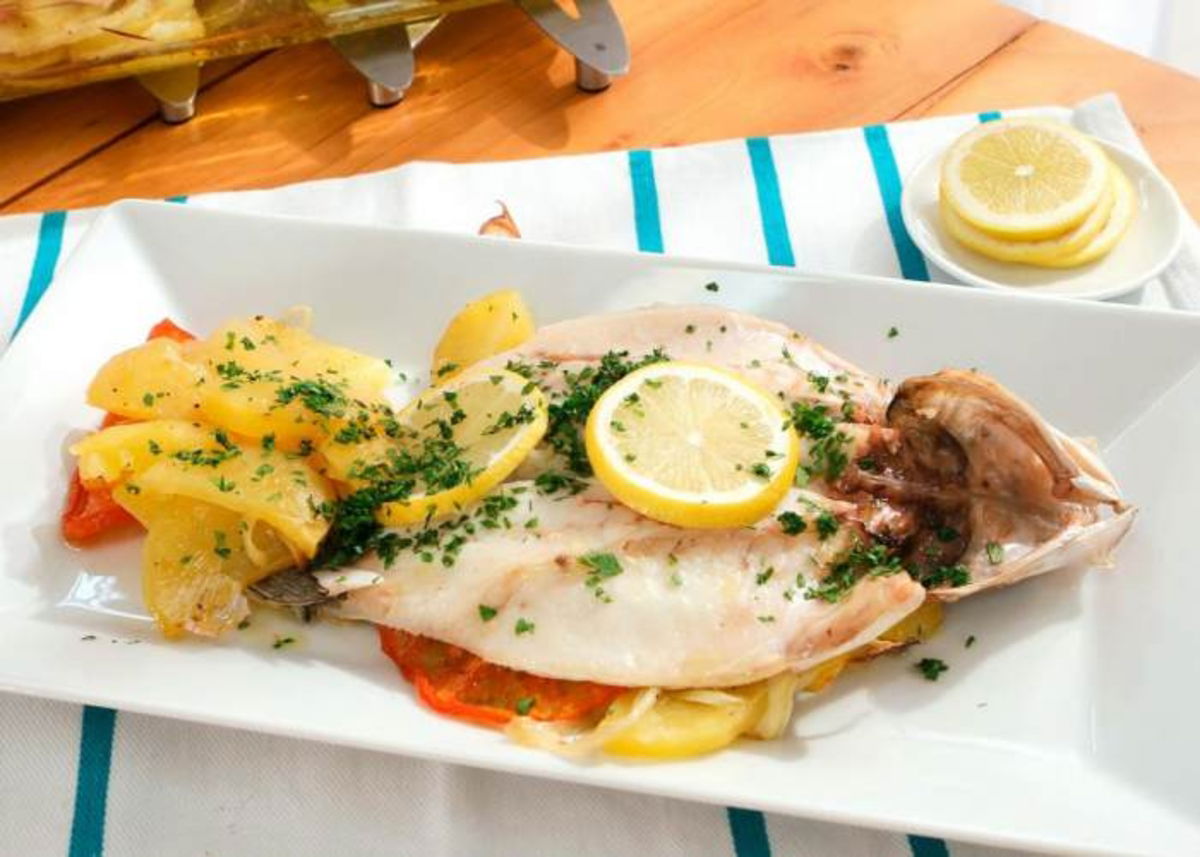 Plato con lubina y patatas