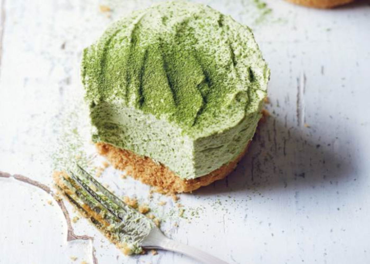 Tarta queso y té matcha