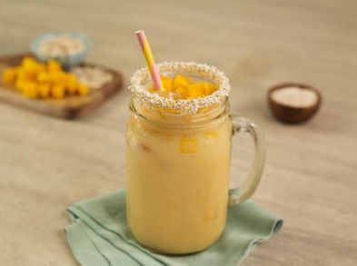 Batido de mango, avena y linaza ¡sin lácteos!