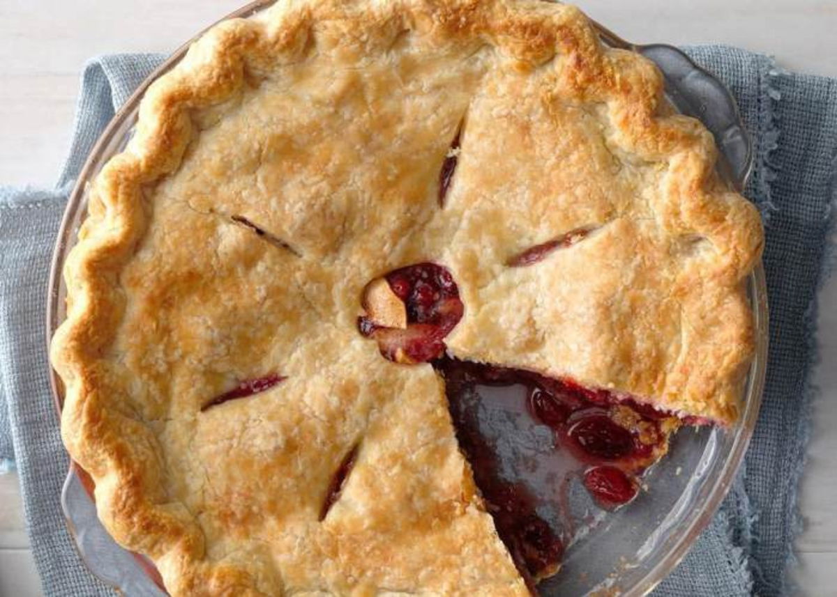 Tarta de manzana y arándanos