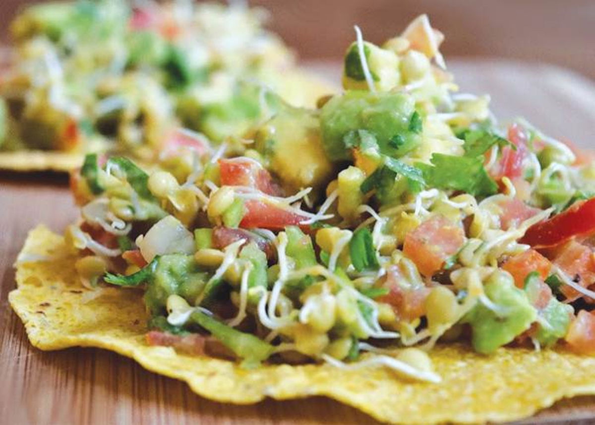 Tostadas de germinado de lentejas
