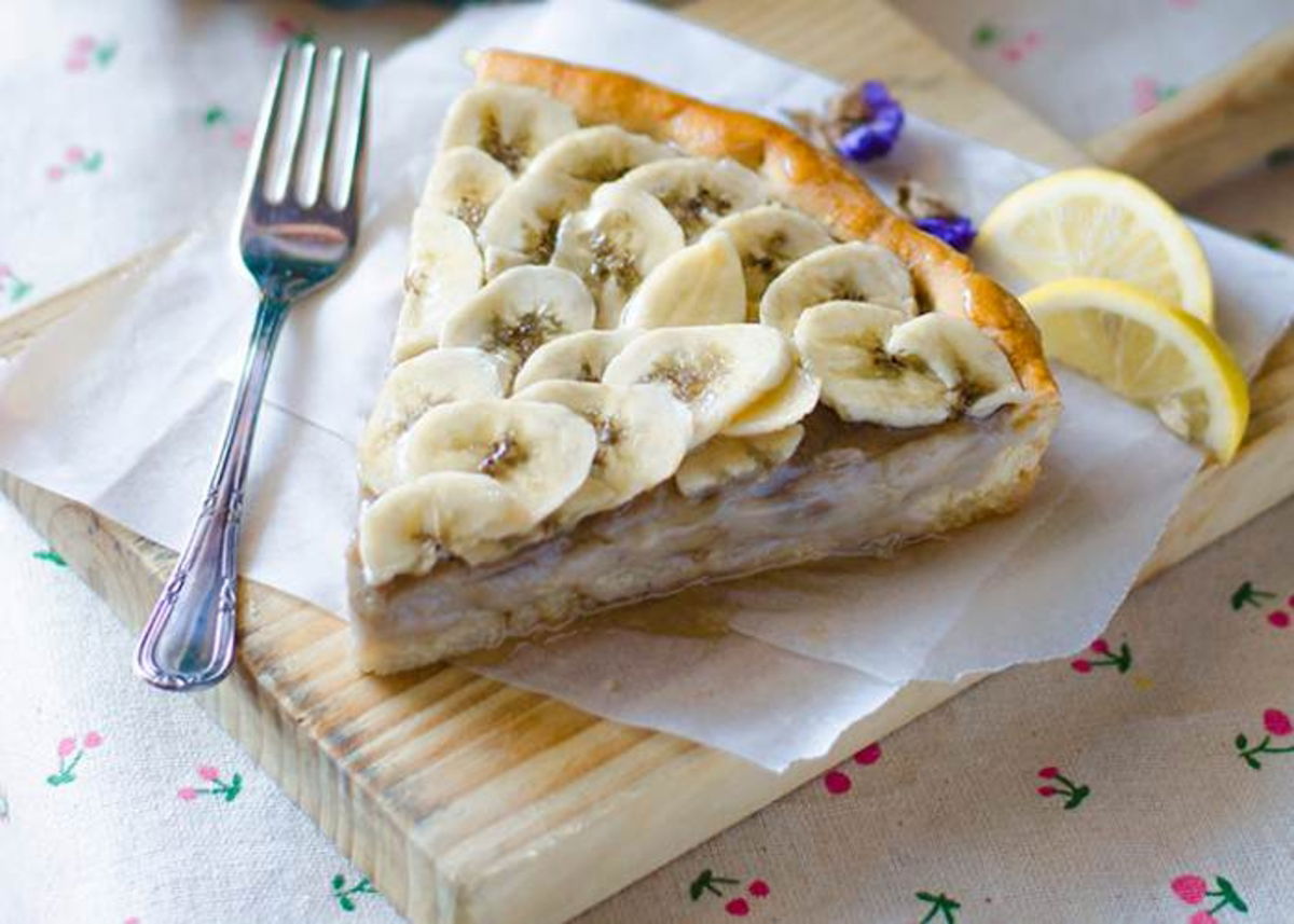 Tarta vegana plátano